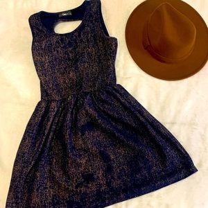 Navy / Metallic gold dress! Never worn!